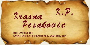 Krasna Pešaković vizit kartica